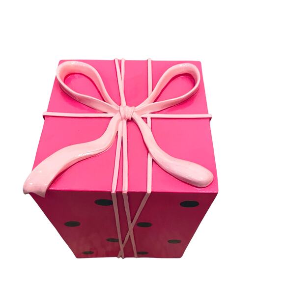 34th & Pine Pink Gold Polka Dot Christmas Present Bow Outdoor Holiday Decor New - Picture 5 of 16